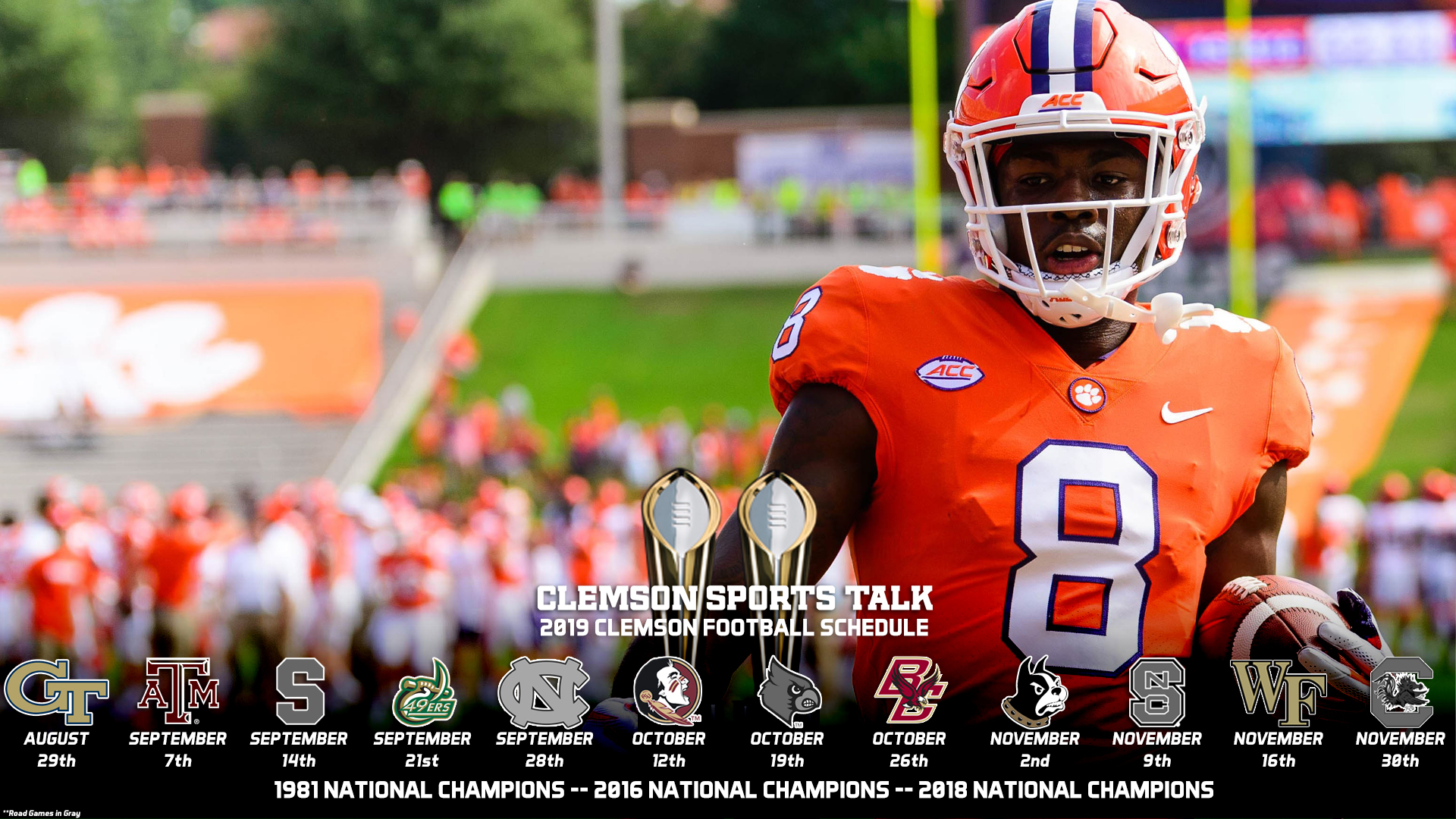 2019 Clemson Schedule Wallpapers Clemson Sports Talk