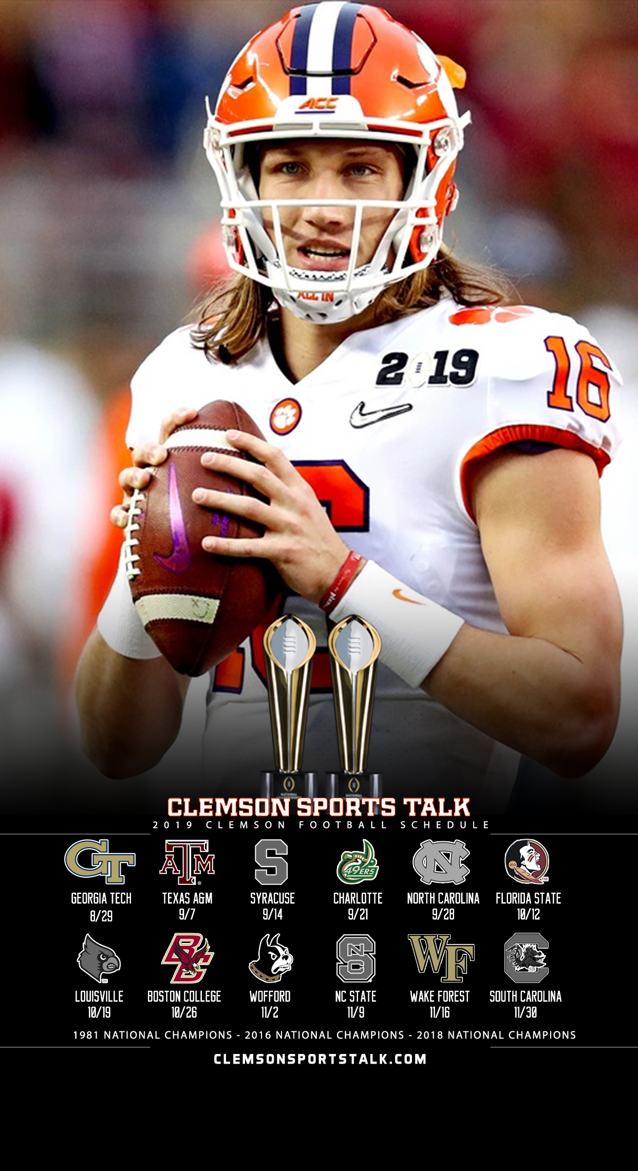 2019 Clemson Schedule Wallpapers Clemson Sports Talk